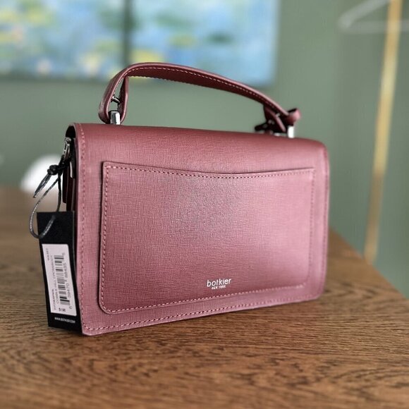 NWT! Botkier Cobble Hill Satchel -Port Wine saffiano leather - Picture 4 of 10